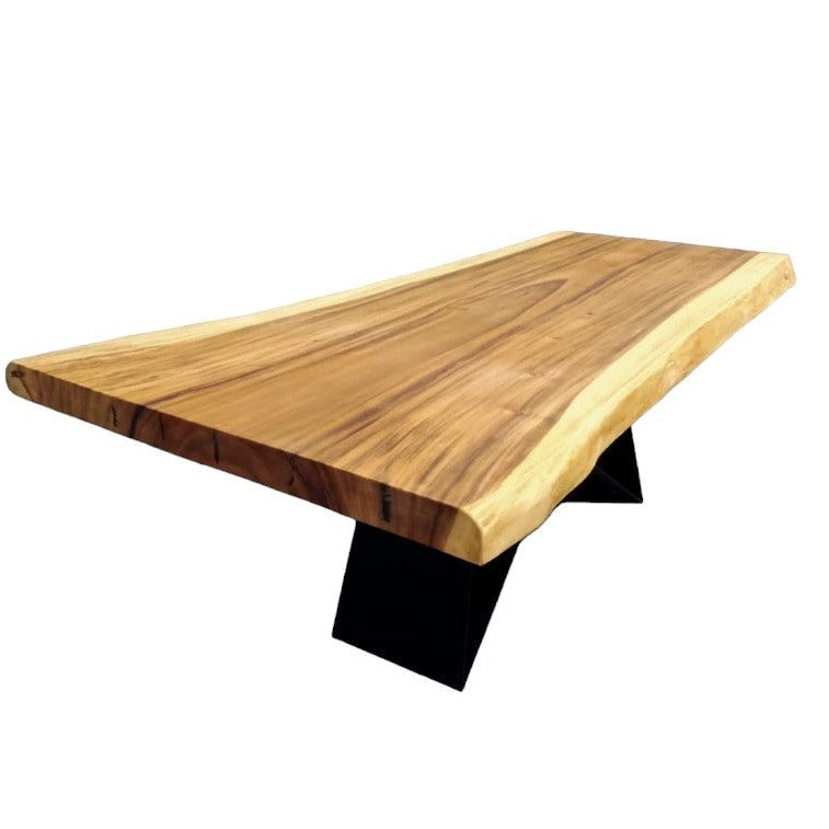 200cm x 125cm Live Edge Wooden Dining Table Buttery fly legged Frame
