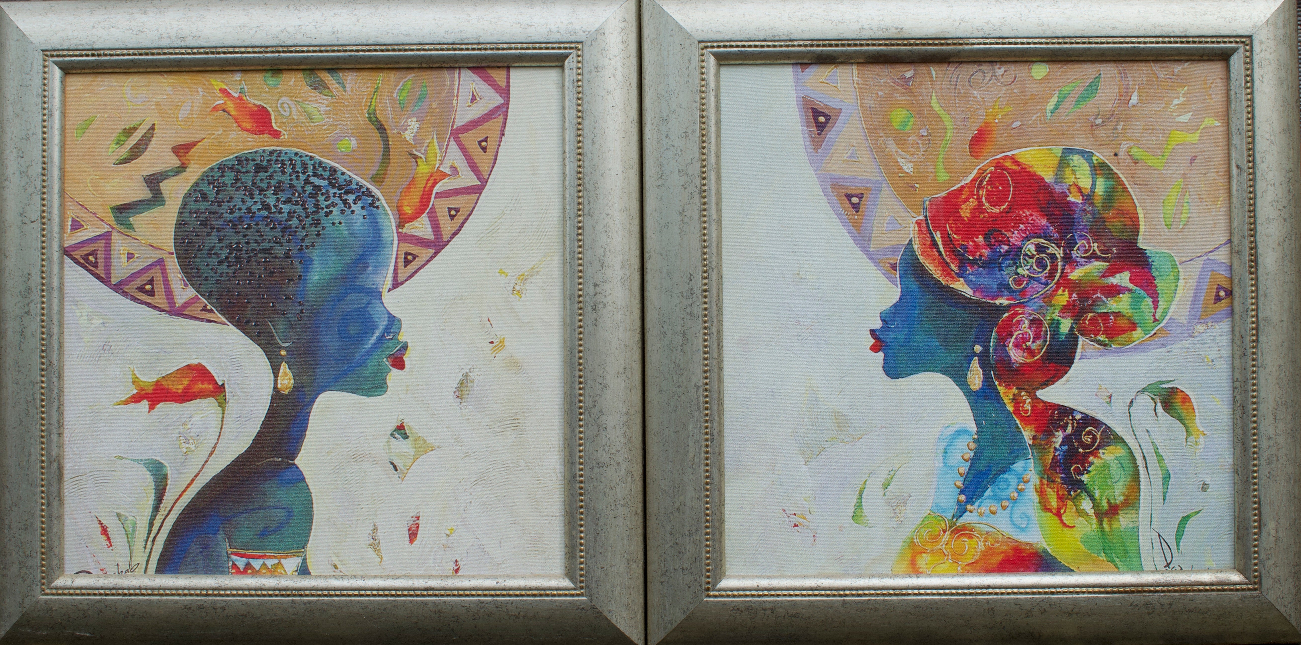 Pair of Colourful Sudanese Portraits