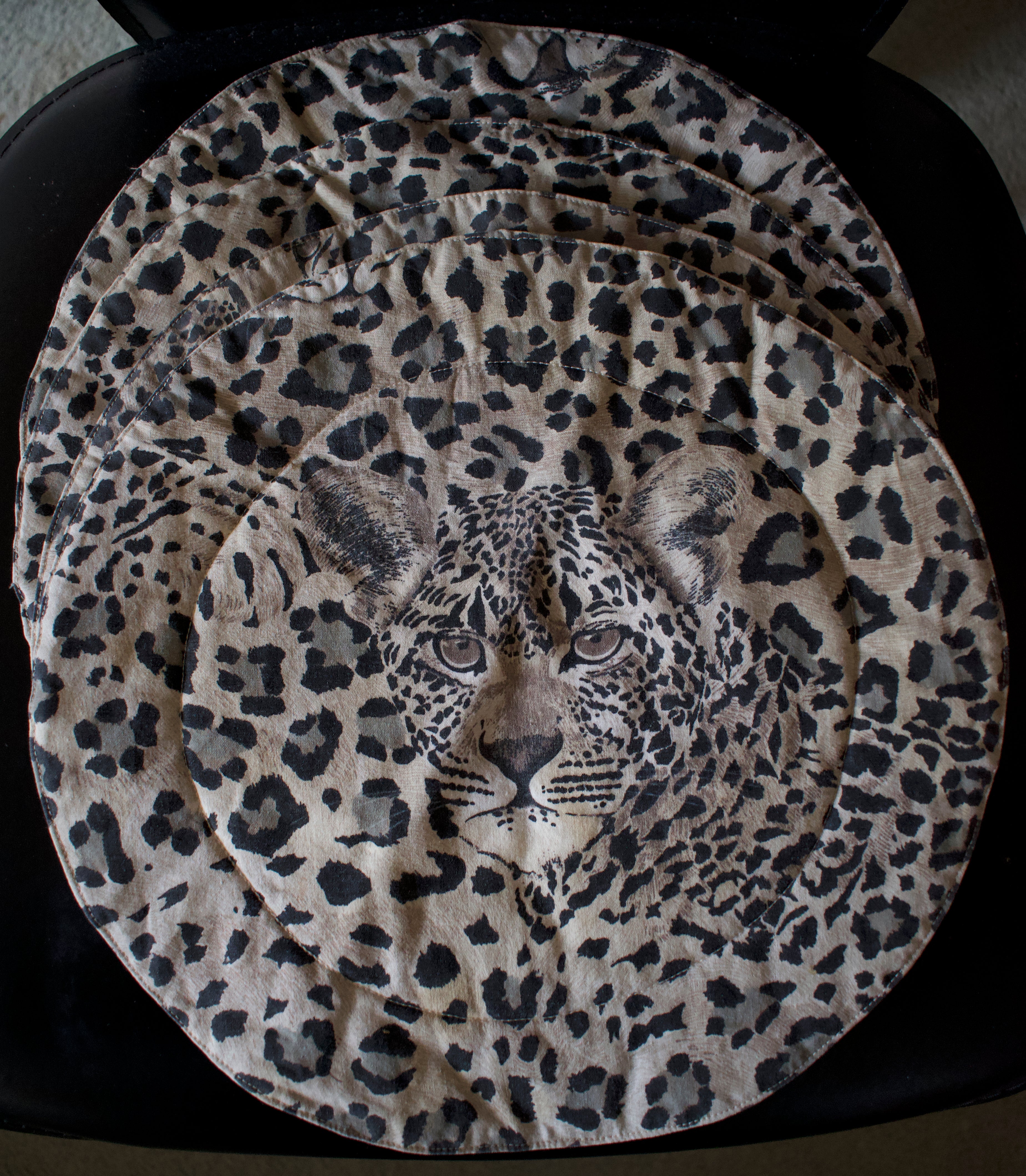 Set of 4 Leopard Patterned Table Mats