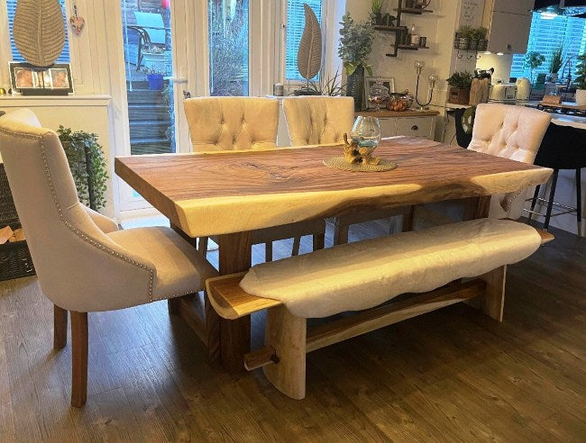 160cm Live Edge Wooden Dining Table