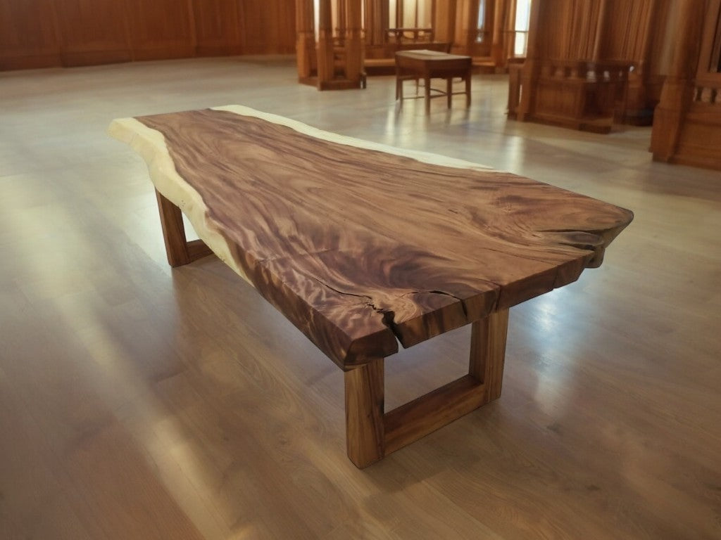 The 270cm x 114cm Indian Walnut Large Live Edge Dining Table