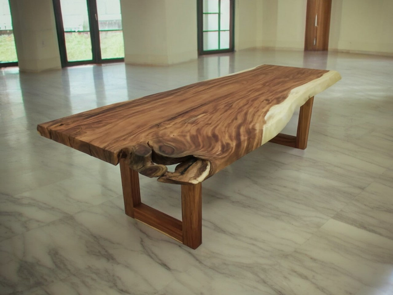 The 270cm x 95cm East Indian Walnut Slab Large Live Edge Dining Table