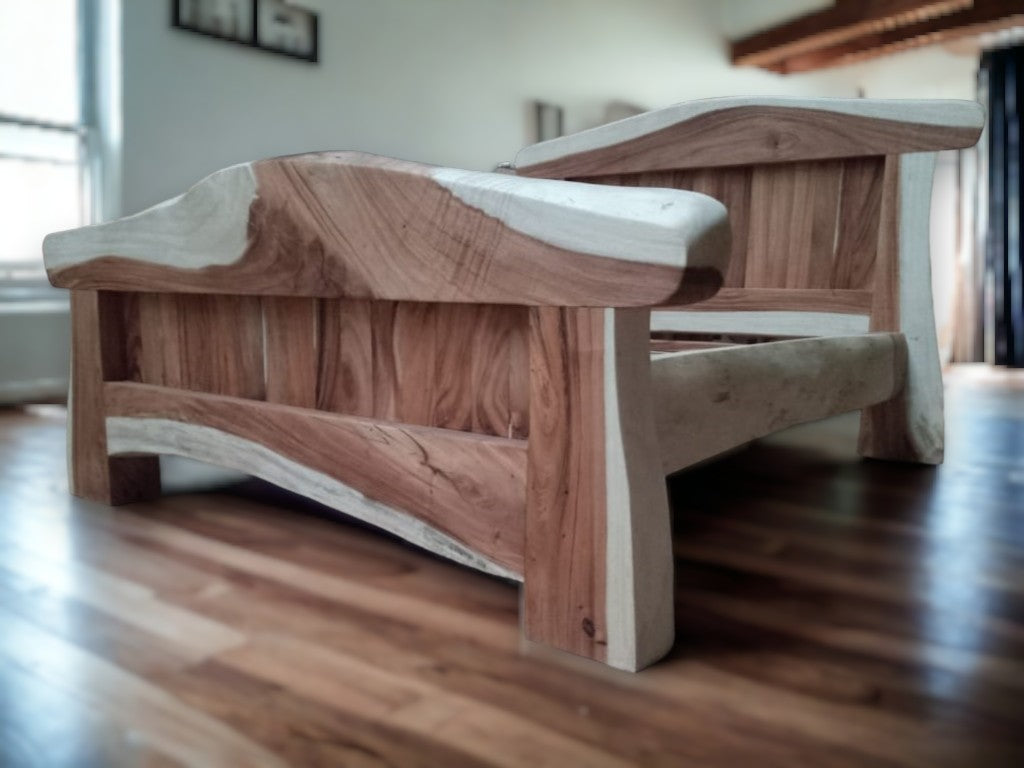 Live Edge East Indian Walnut Freddie Double Bed (collection only)