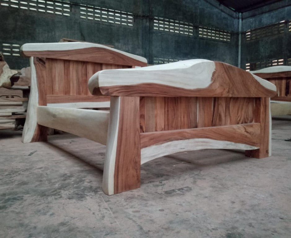 Live Edge East Indian Walnut Freddie Double Bed (collection only)
