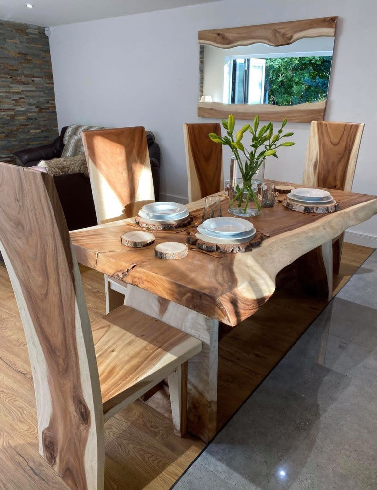 160cm Live Edge Wooden Dining Table