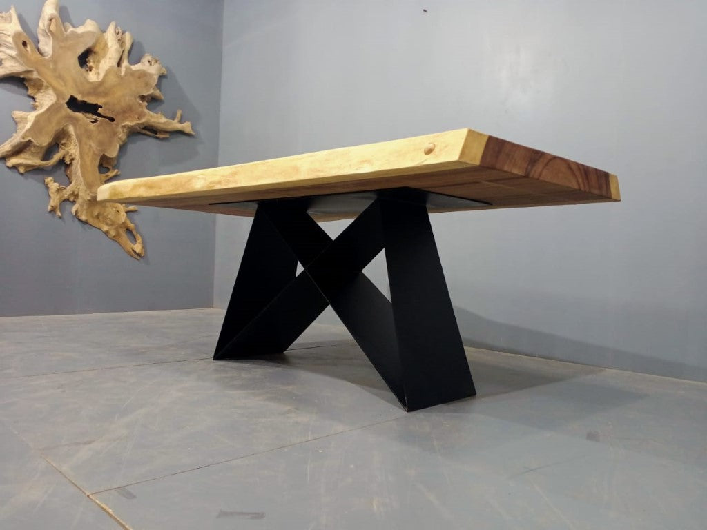 The 200cm x 125cm Live Edge Butterfly Leg Dining Table