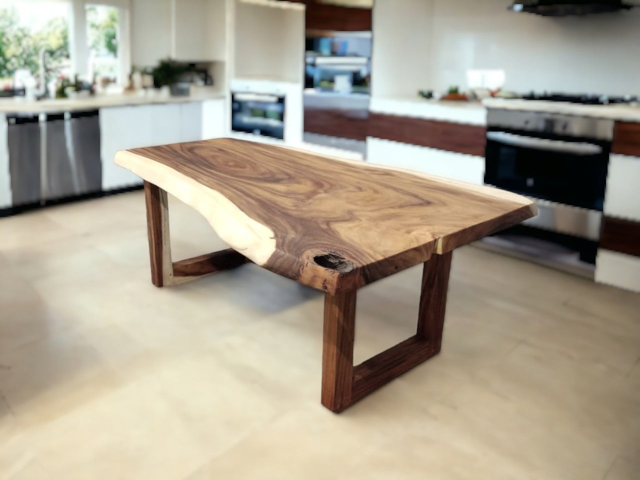 202cm x 126cm East Indian Walnut Live Edge Dining Table