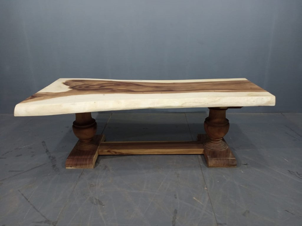 230cm Live Edge Wooden Dining Spindle Leg Table