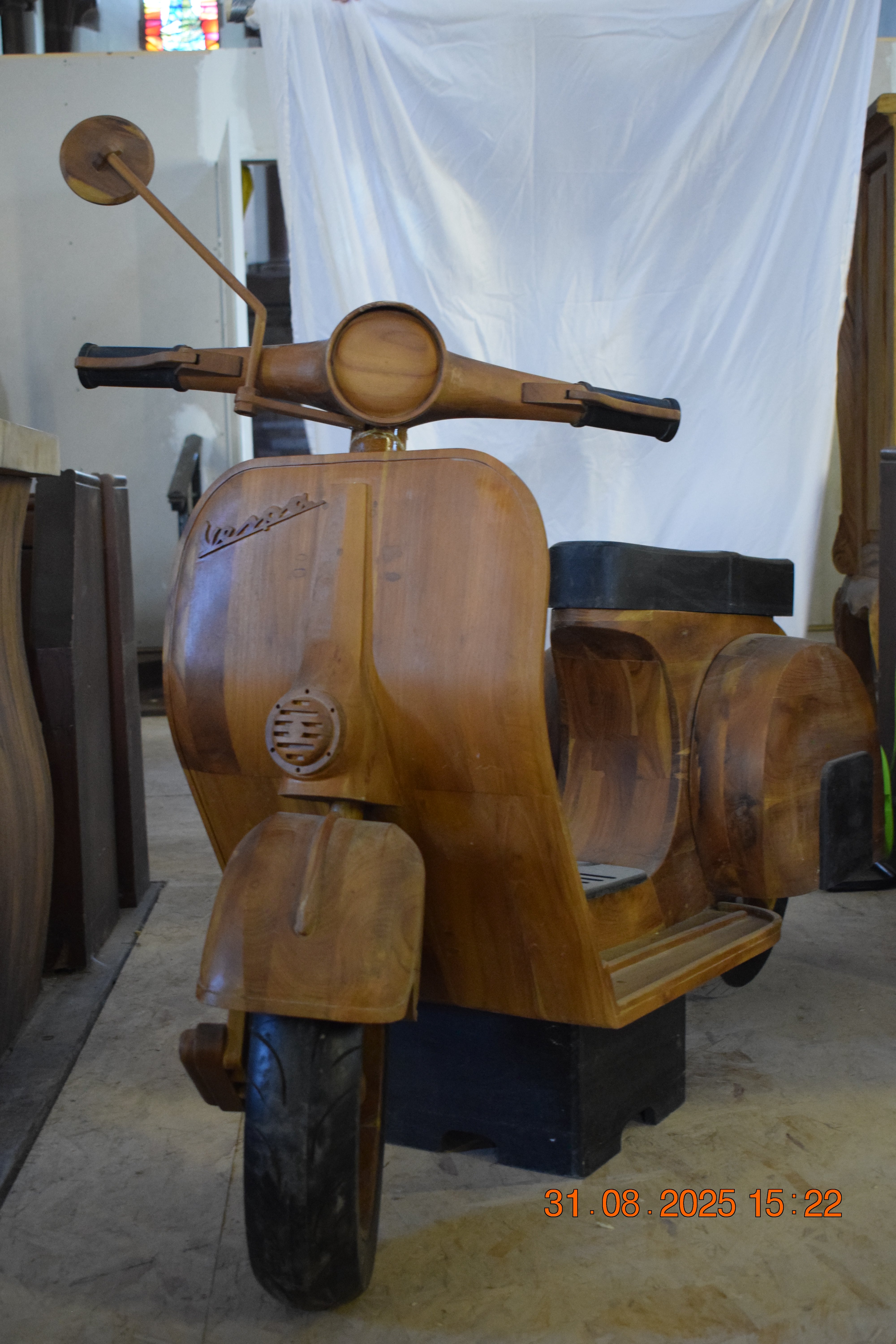 Wooden Vespa Sculpture