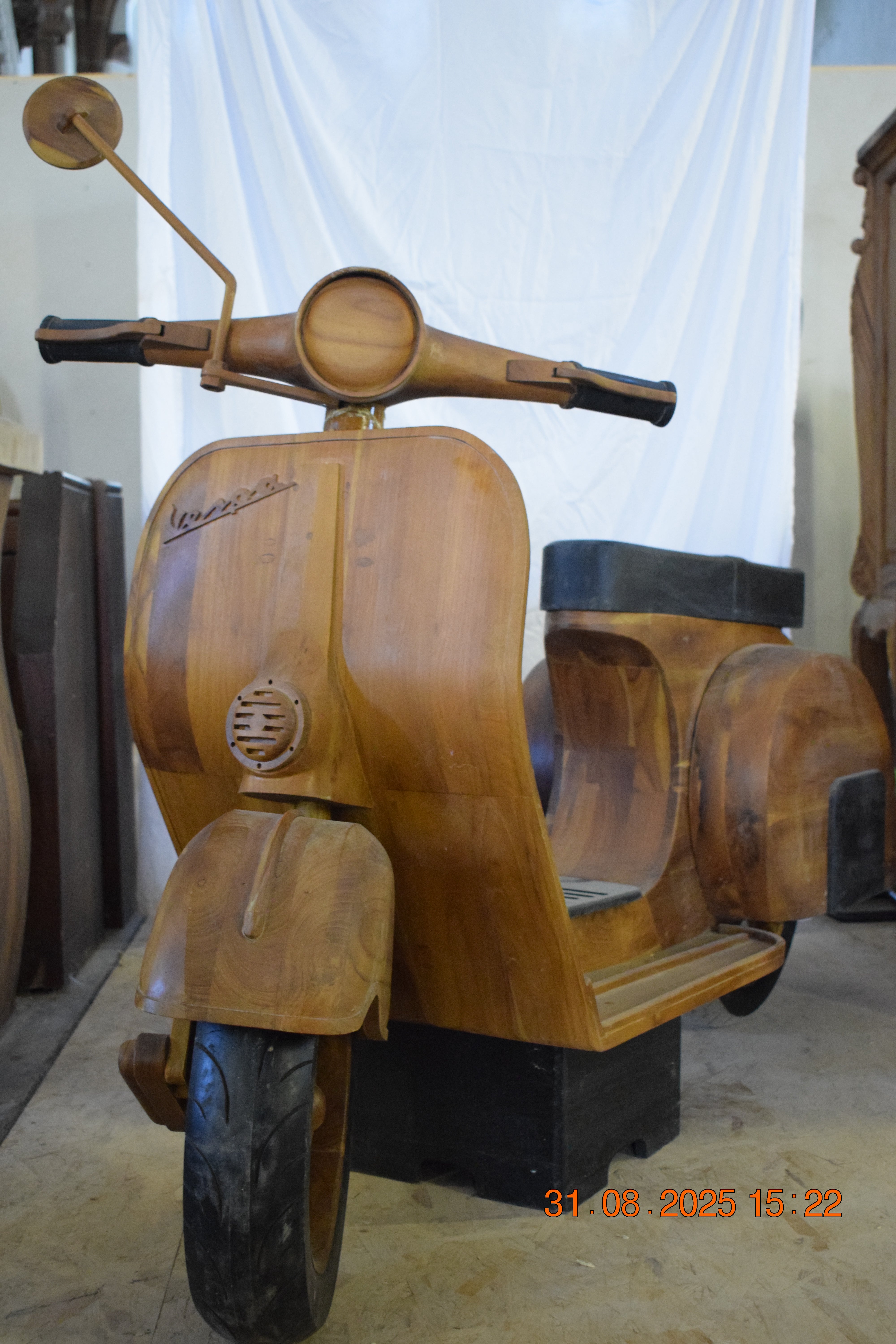Wooden Vespa Sculpture
