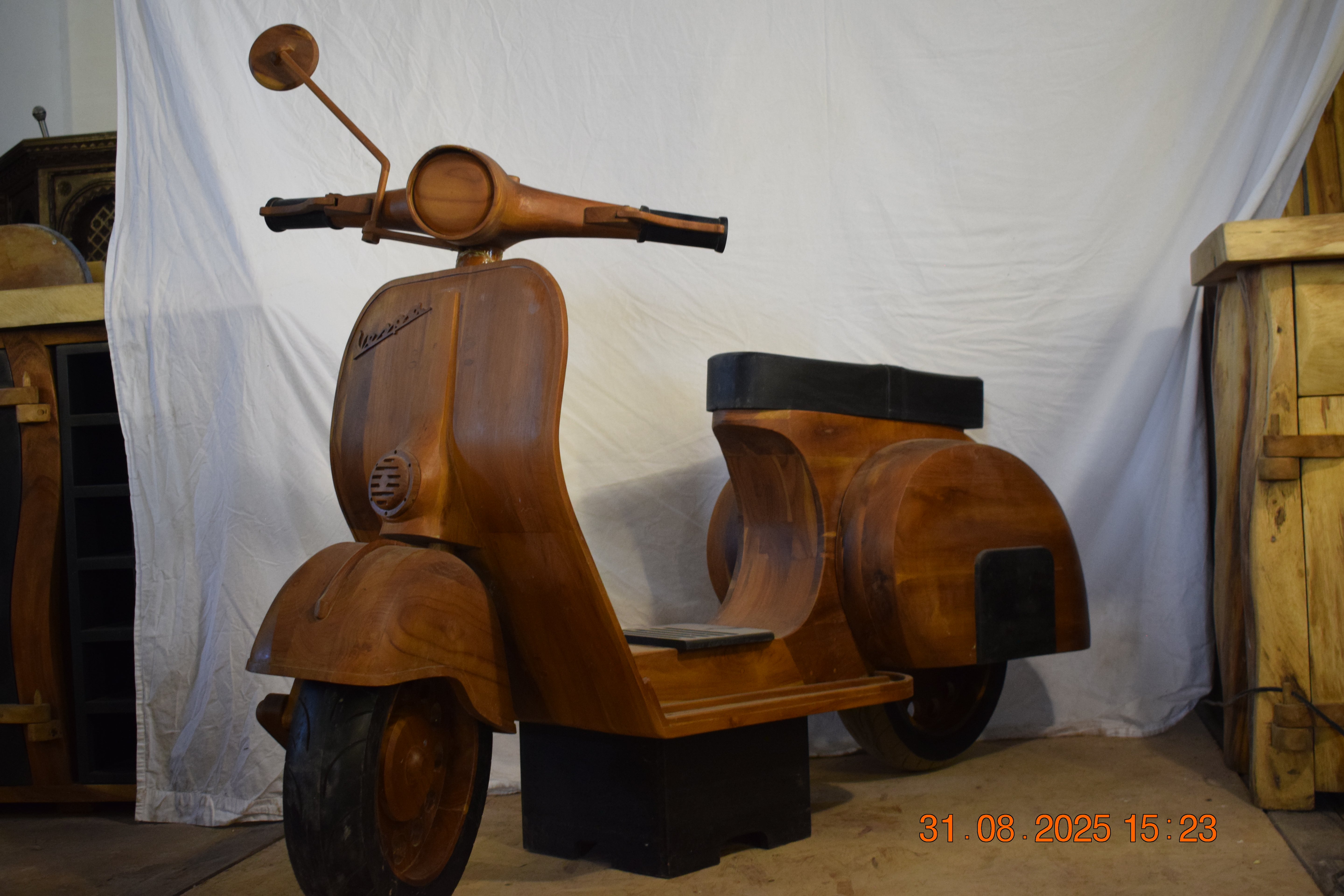 Wooden Vespa Sculpture