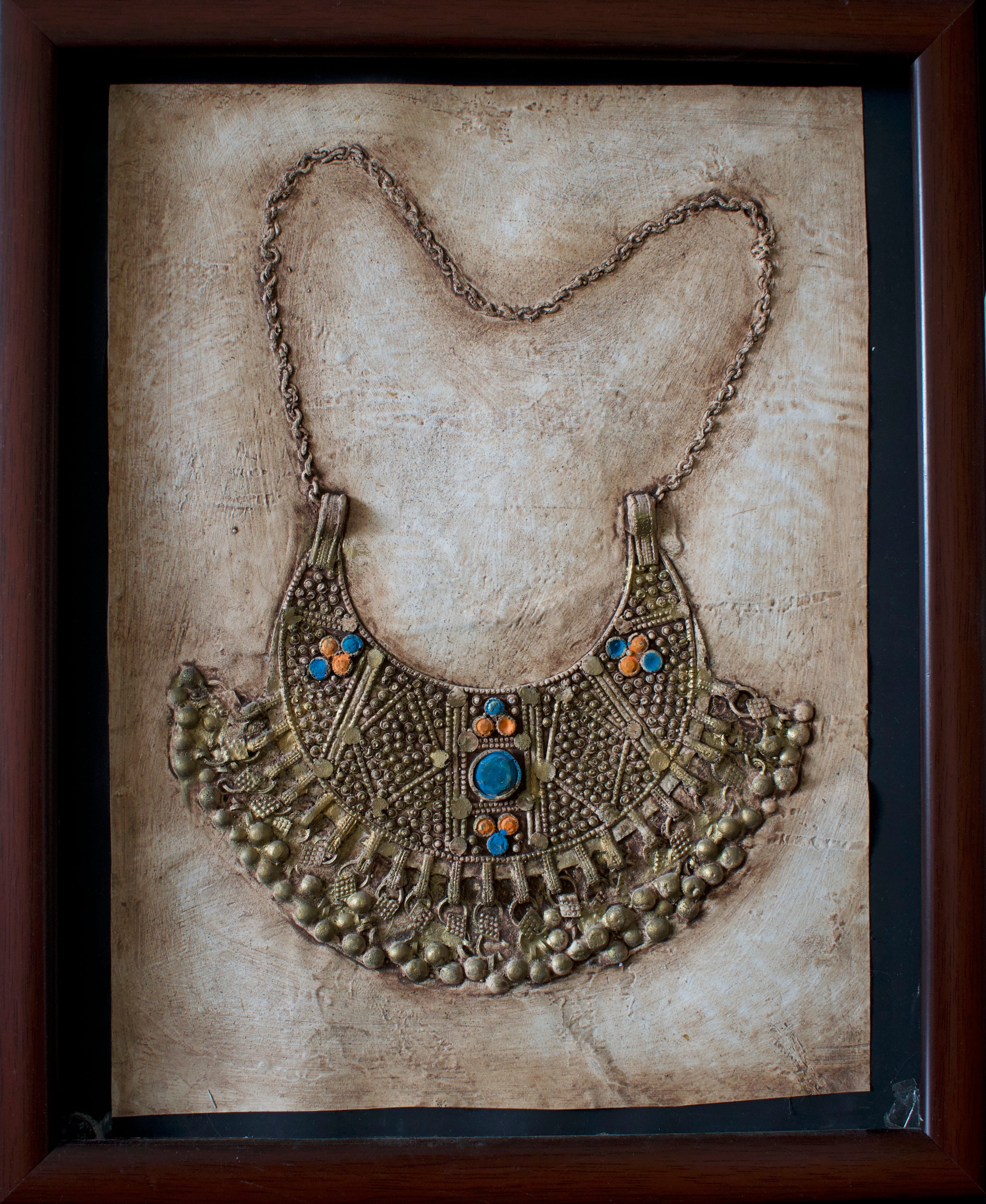 Raised Papier-Mâché Necklace Piece