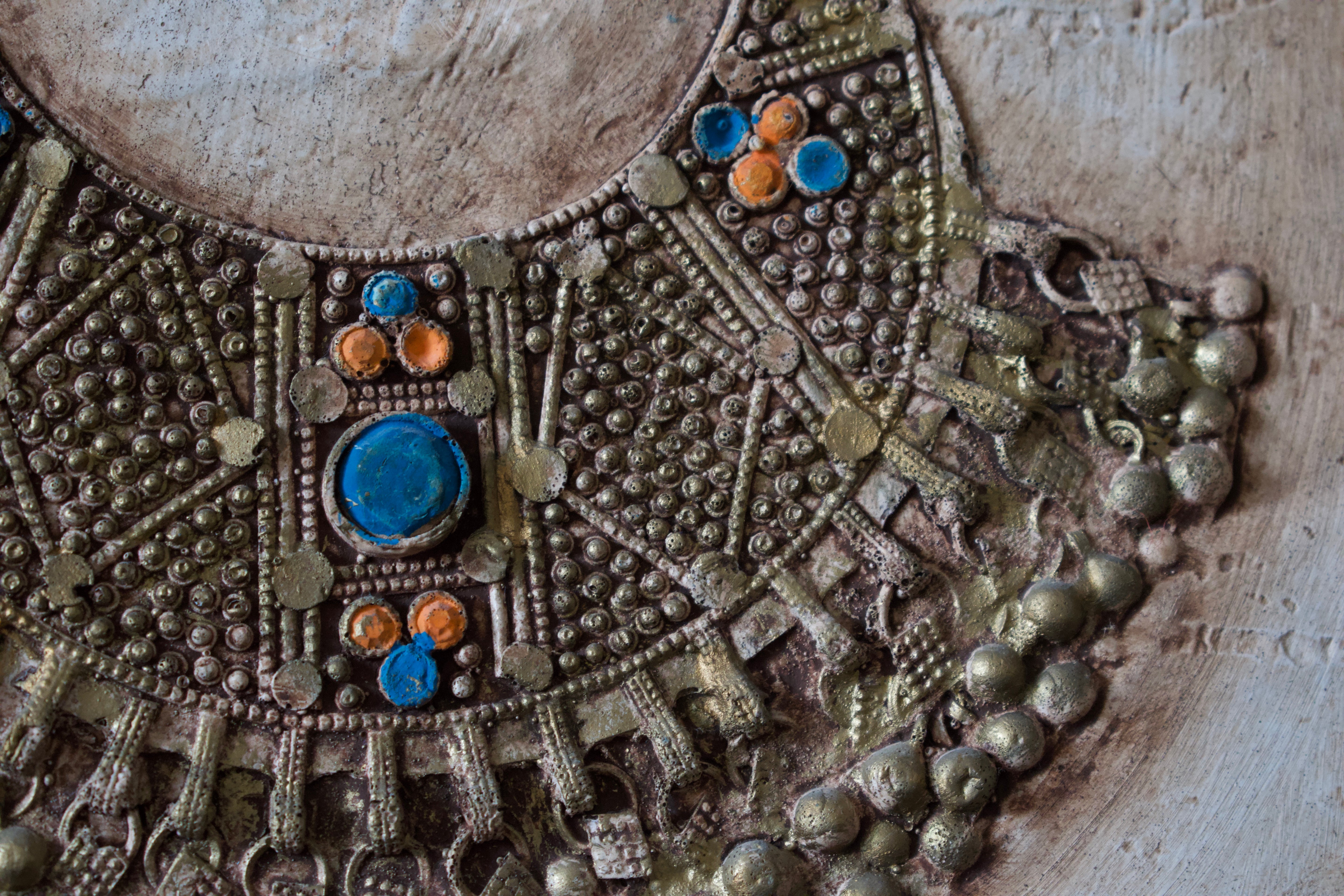 Raised Papier-Mâché Necklace Piece