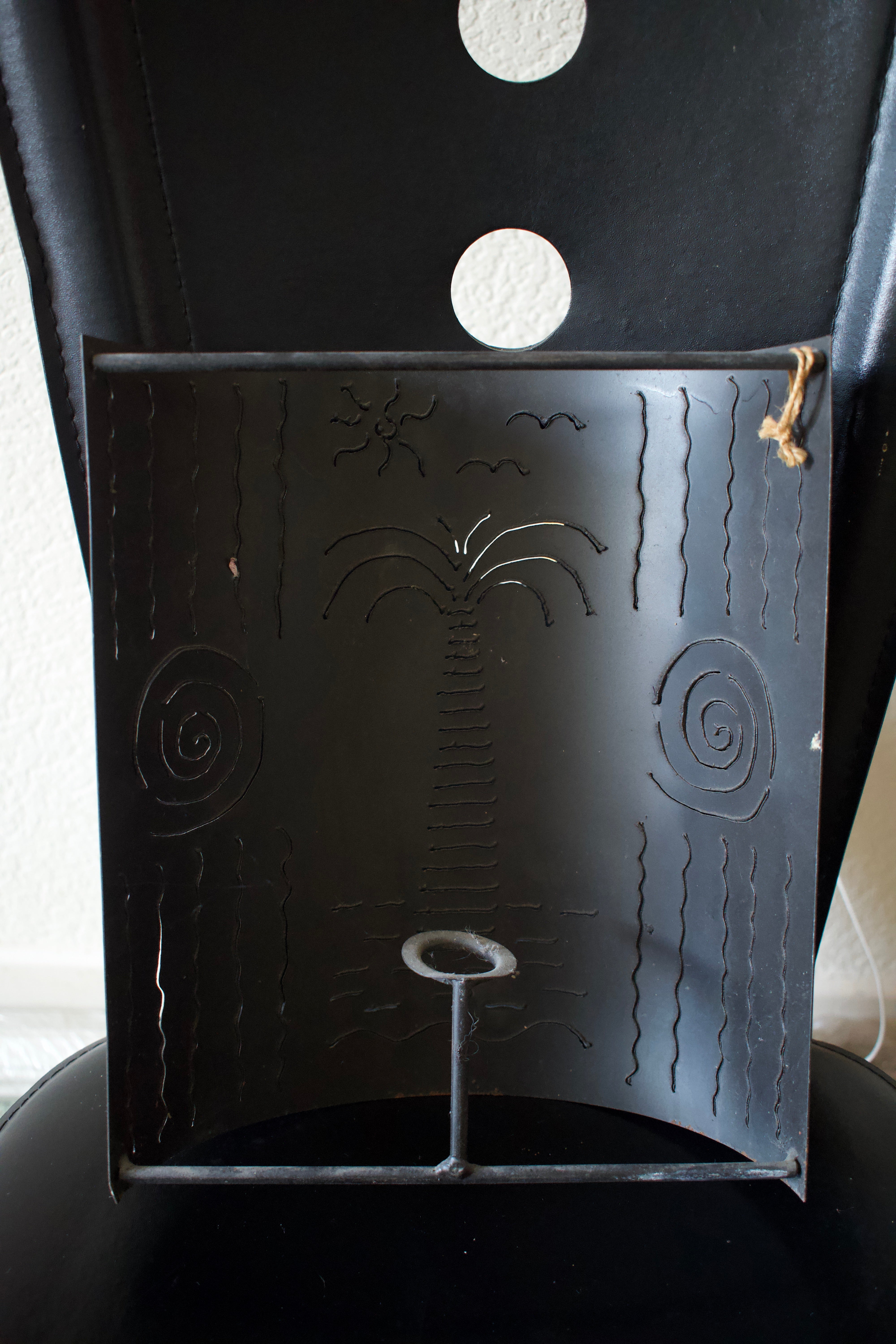 Pair of African Decorated Wall Lamp Shades